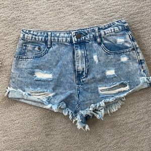 Distressed Denim Shorts